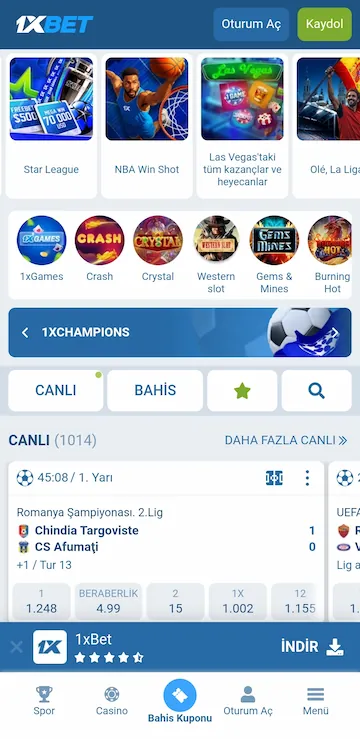 1xbet anasayfa ekran görüntüsü - 400 TL deneme bonusu