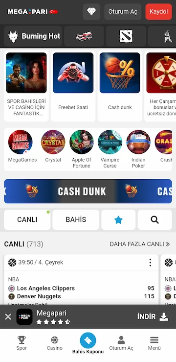 Megapari anasayfa ekran görüntüsü - megapari giriş