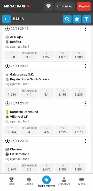 megapari süper lig maçları - megapari oranları 2025
