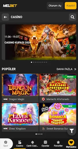 Melbet canlı casino lobisi ve gerçek krupiyeler ile Rulet, Blackjack deneyimi